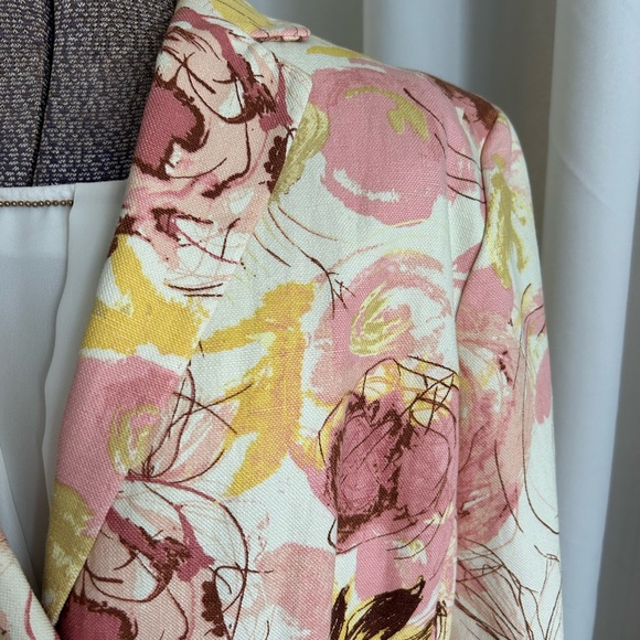Ann Taylor Pink and Yellow Floral Blazer - Picture 4 of 4